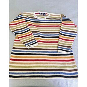 Vintage Cotton Striped Sweater Womens Small Lizsport Oversixed  Grandmacore